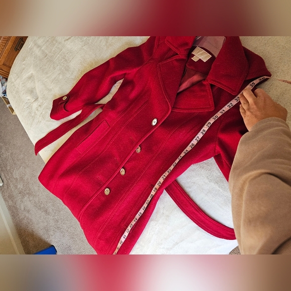 Red Peacoat- Michael Kors - Picture 14 of 16